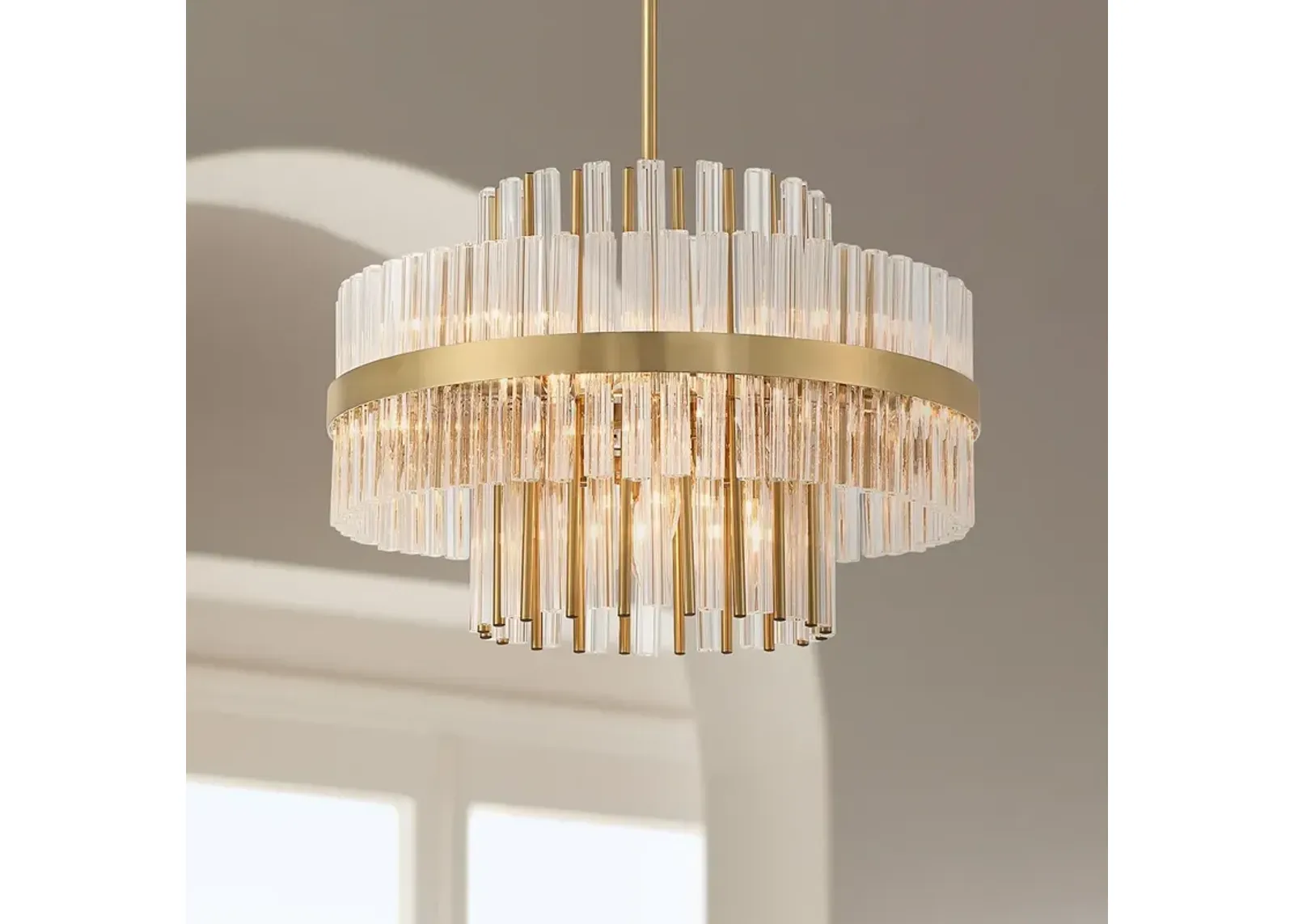 Possini Euro Jenna 20" Wide Soft Gold 8-Light Pendant