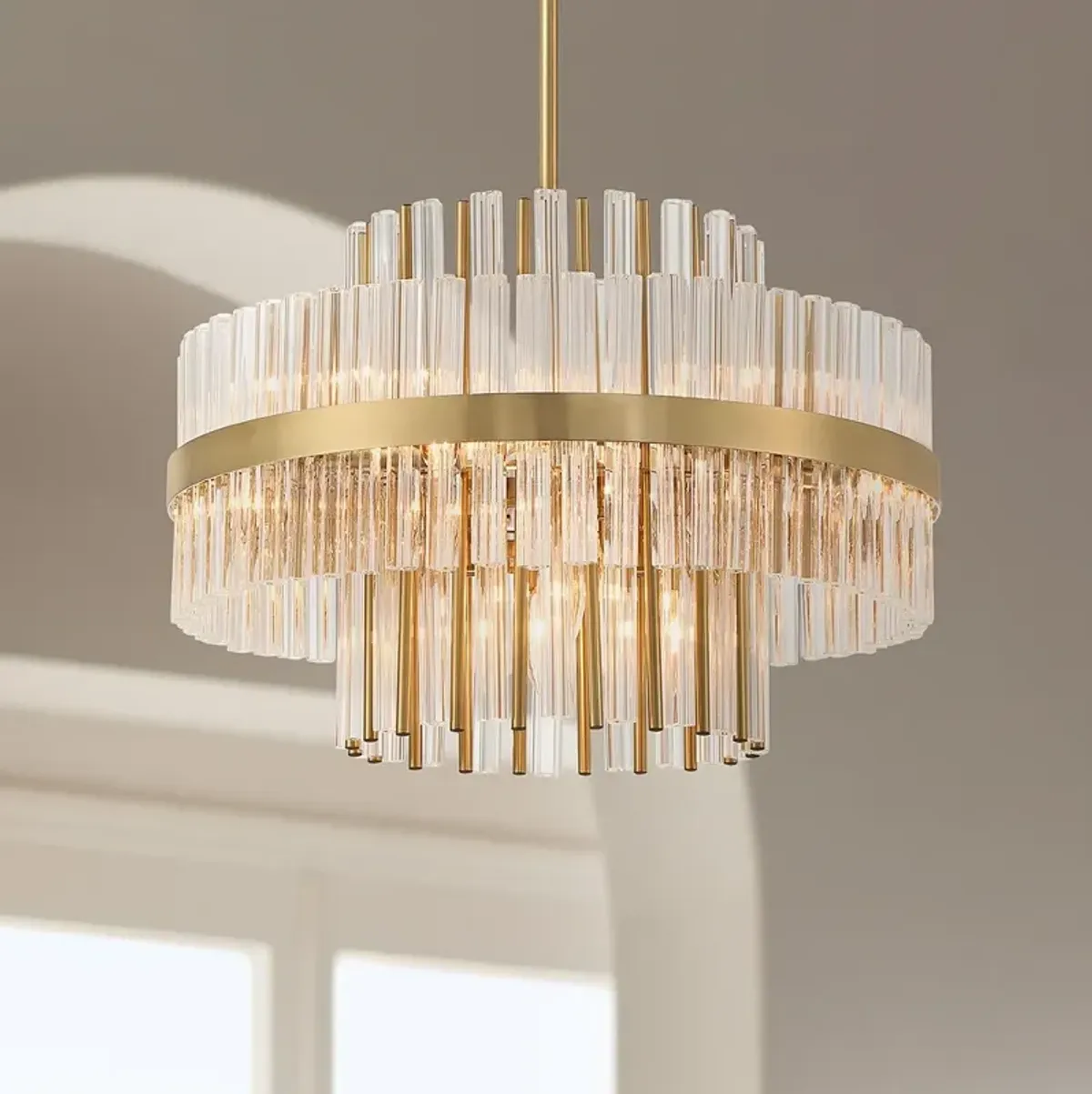 Possini Euro Jenna 20" Wide 8-Light Soft Gold and Crystal Chandelier