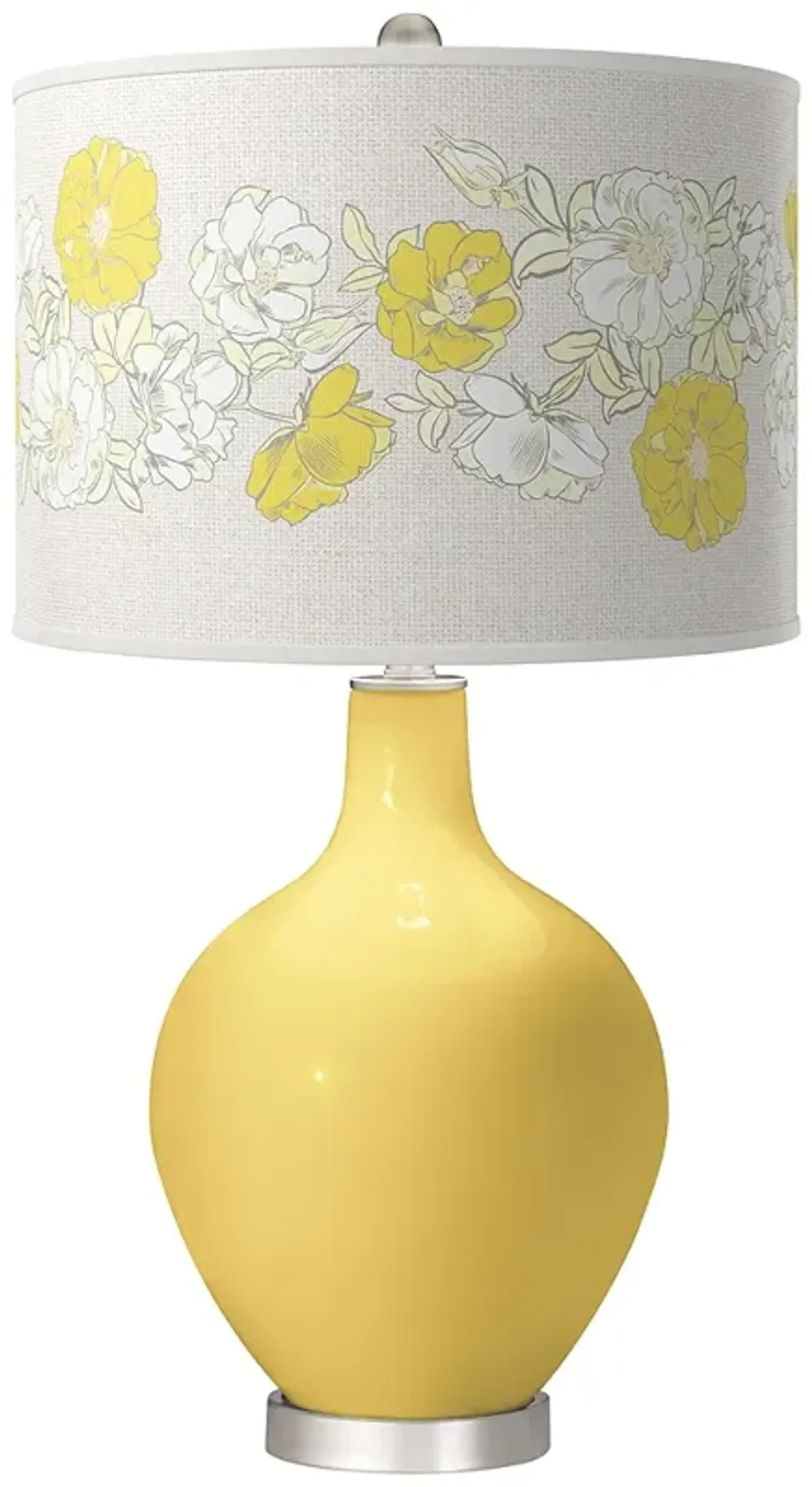 Color Plus Ovo 28 1/2" Rose Bouquet Shade Daffodil Yellow Table Lamp