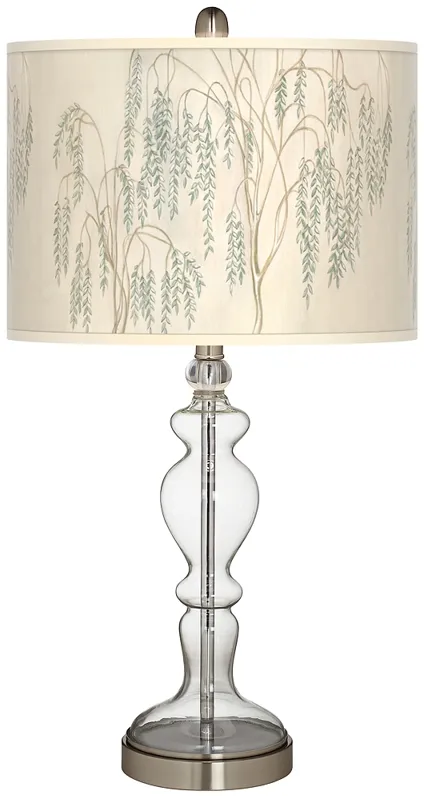 Weeping Willow Giclee Apothecary Clear Glass Table Lamp