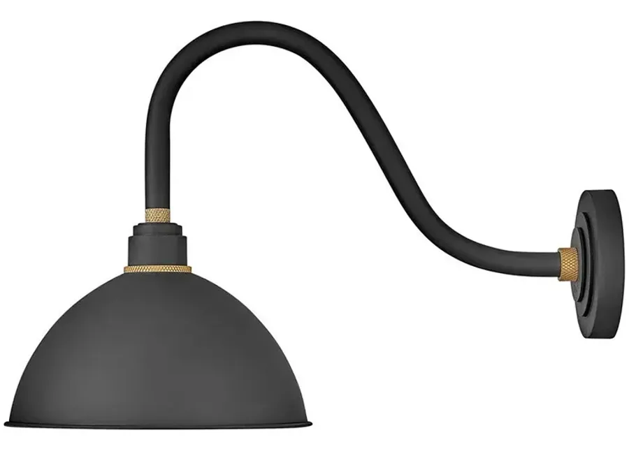 Foundry Dome 17" High Black Medium Outdoor Barn Wall Light