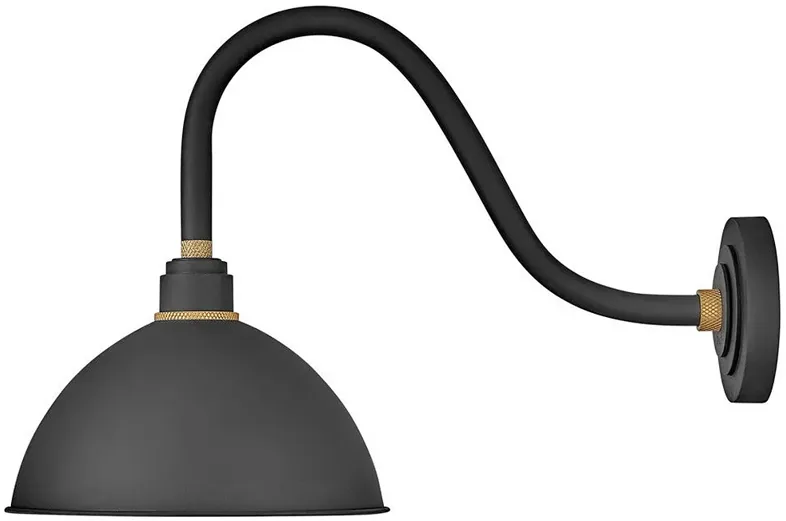 Foundry Dome 17" High Black Medium Outdoor Barn Wall Light