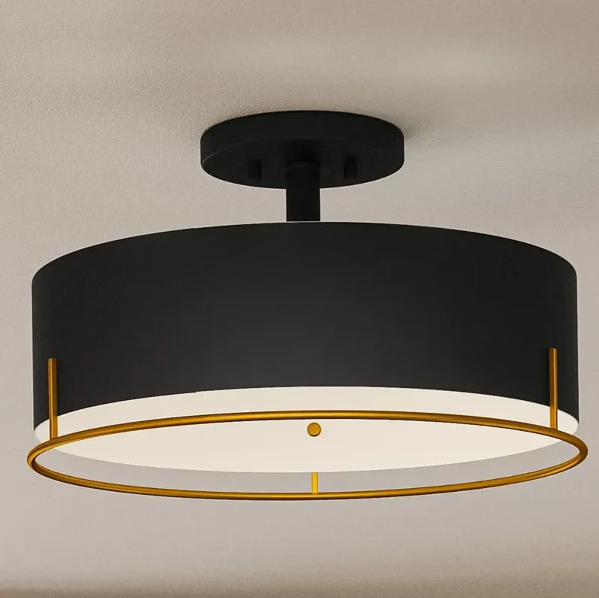 Quoizel Chalfont 15" Wide Matte Black Ceiling Light