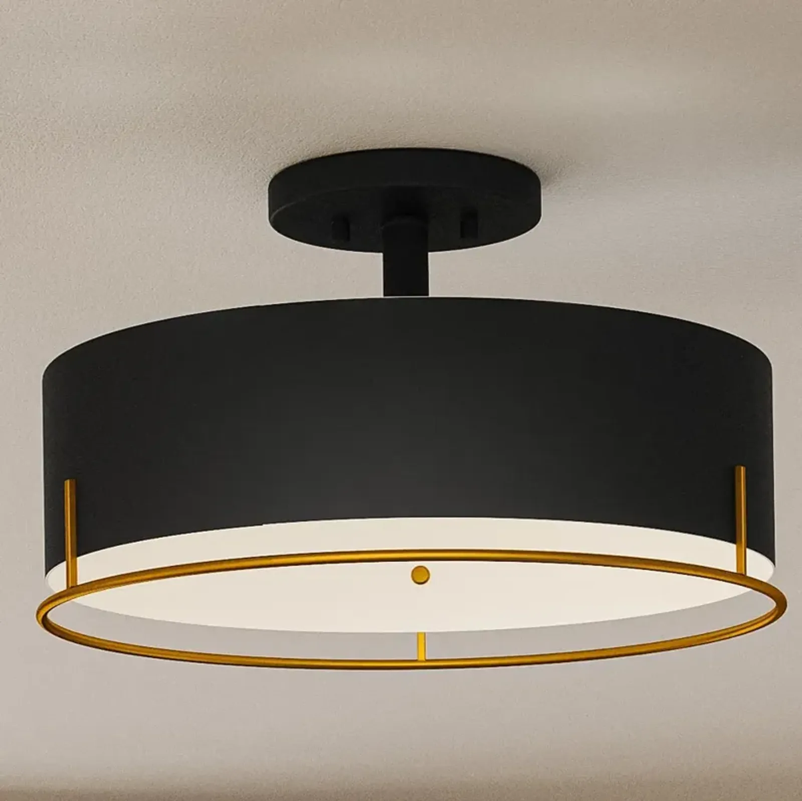 Chalfont 3-Light Matte Black Semi-Flush Mount