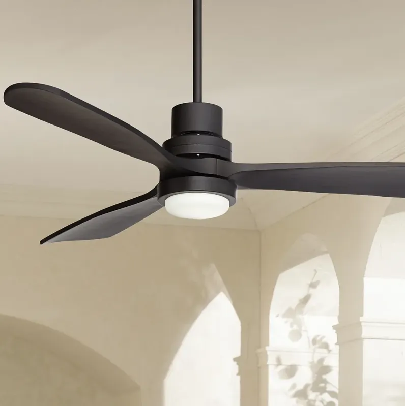 52" Casa Delta DC Matte Black Outdoor CCT LED Ceiling Fan with Remote