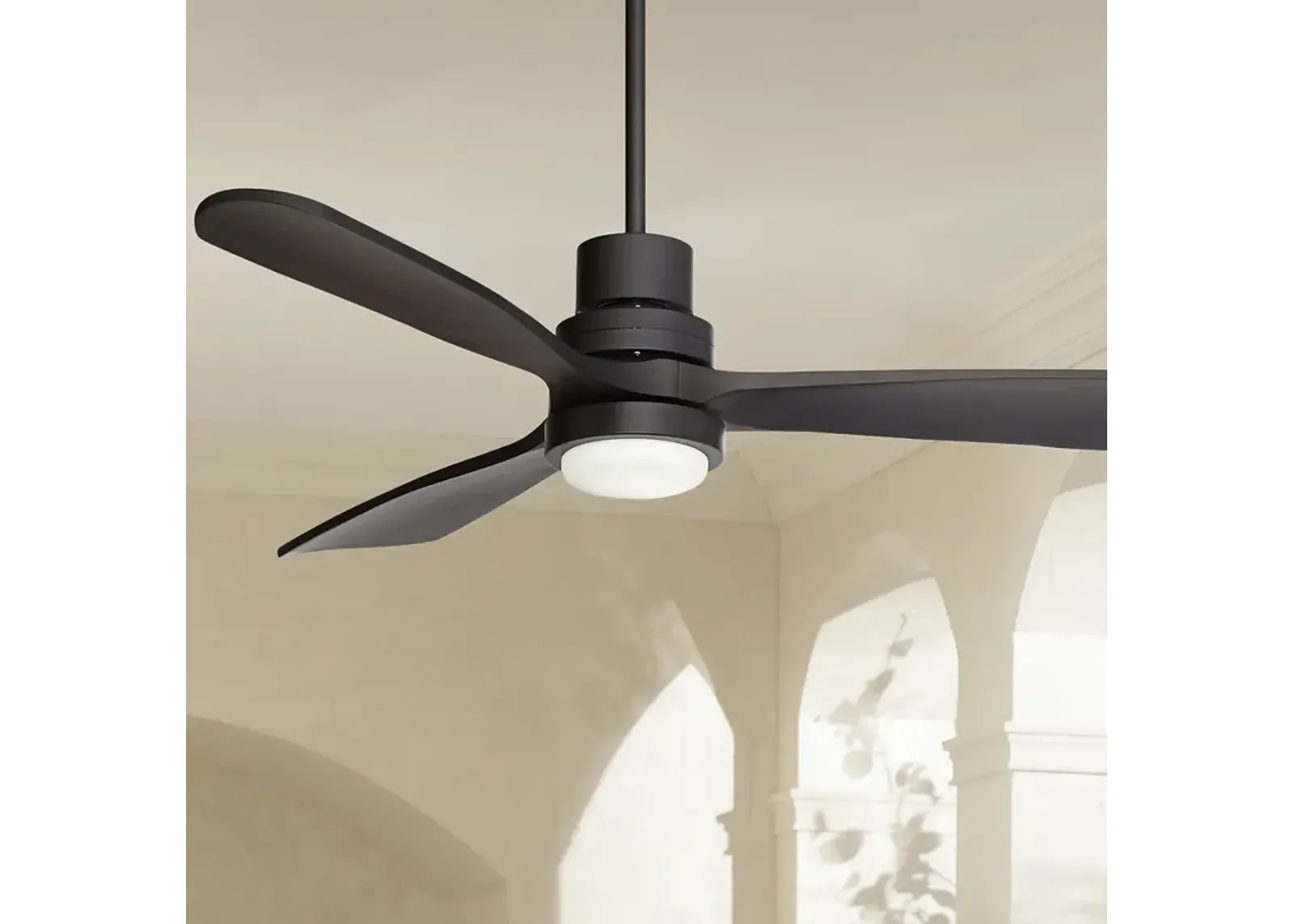 52" Casa Delta DC Matte Black Outdoor CCT LED Ceiling Fan with Remote