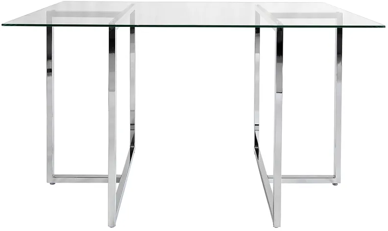 Legend 66" Wide Chrome Rectangular Dining Table