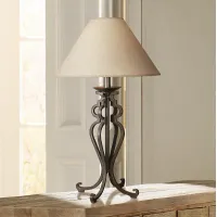 Franklin Iron Works Open Scroll 30" Rustic Wrought Iron Table Lamp