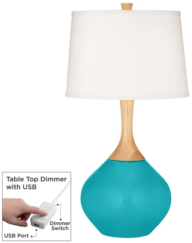 Surfer Blue Wexler Table Lamp with Dimmer