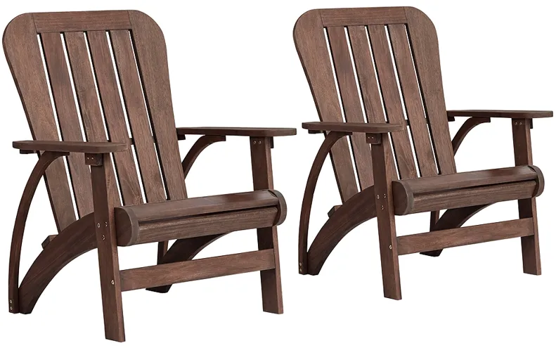 Dylan Dark Wood Outdoor Adirondack Chairs Set of 2