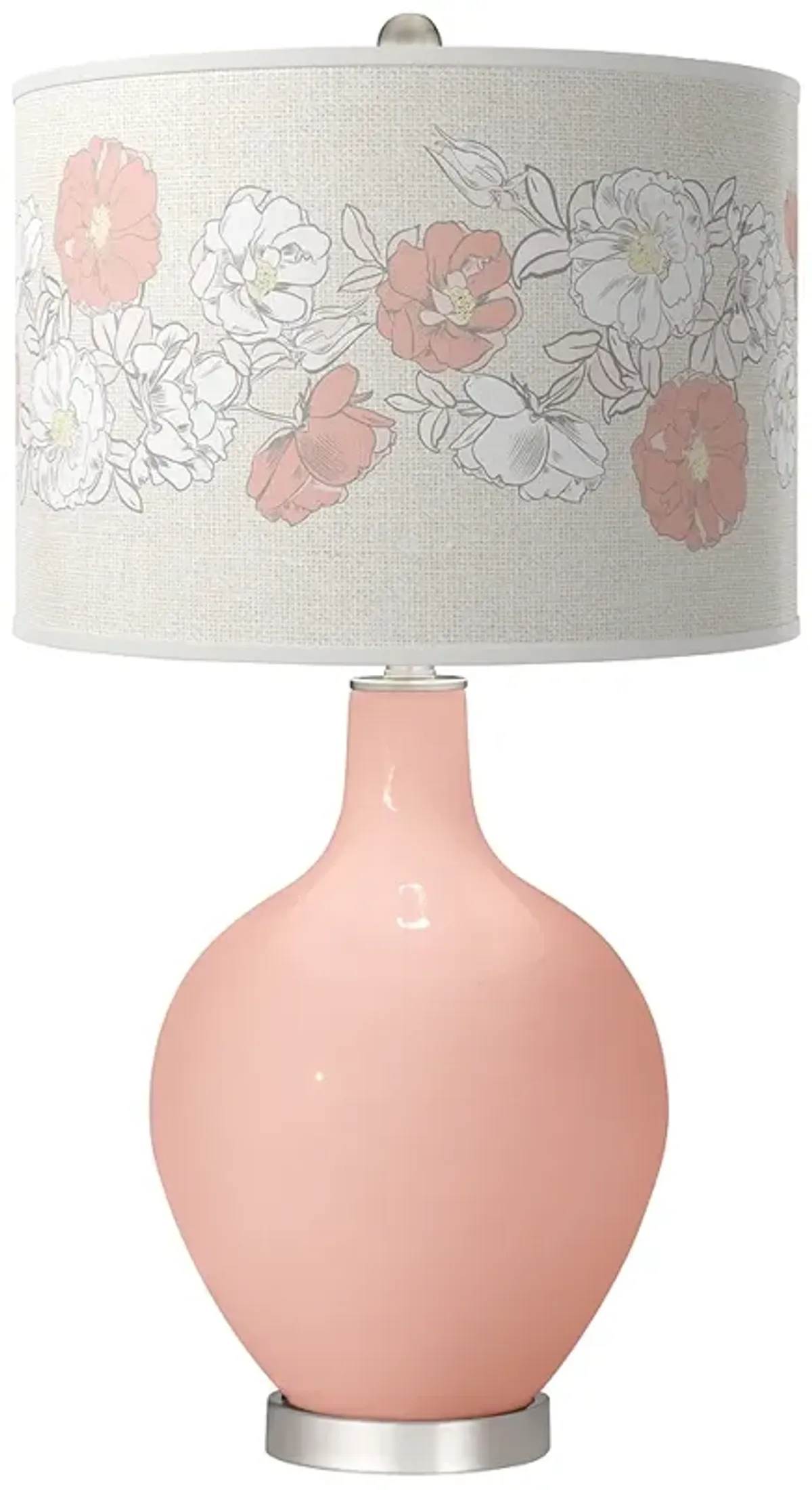 Color Plus Ovo 28 1/2" High Rose Bouquet Shade Rose Pink Table Lamp