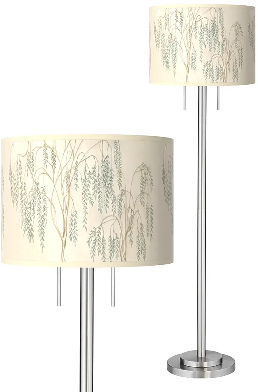 Weeping Willow Giclee Brushed Nickel Garth Floor Lamp