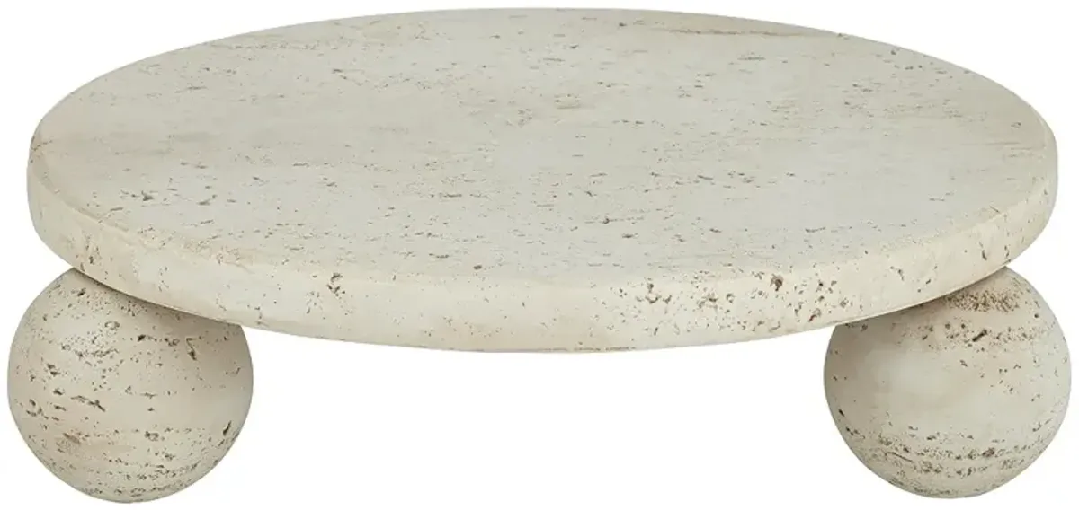 Elin 8 3/4" Wide Matte Cream Round Decorative Tray