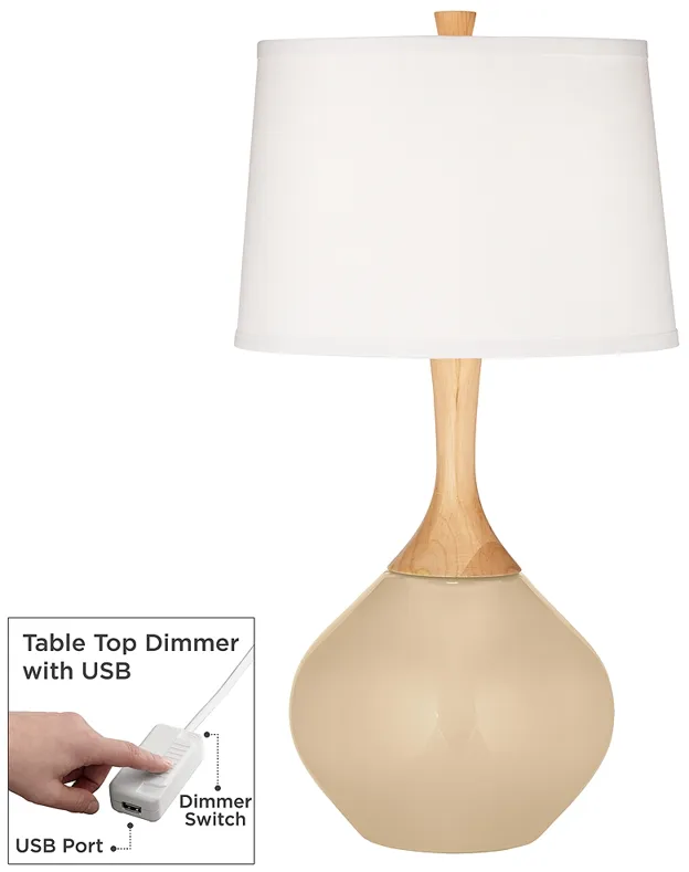 Colonial Tan Wexler Table Lamp with Dimmer