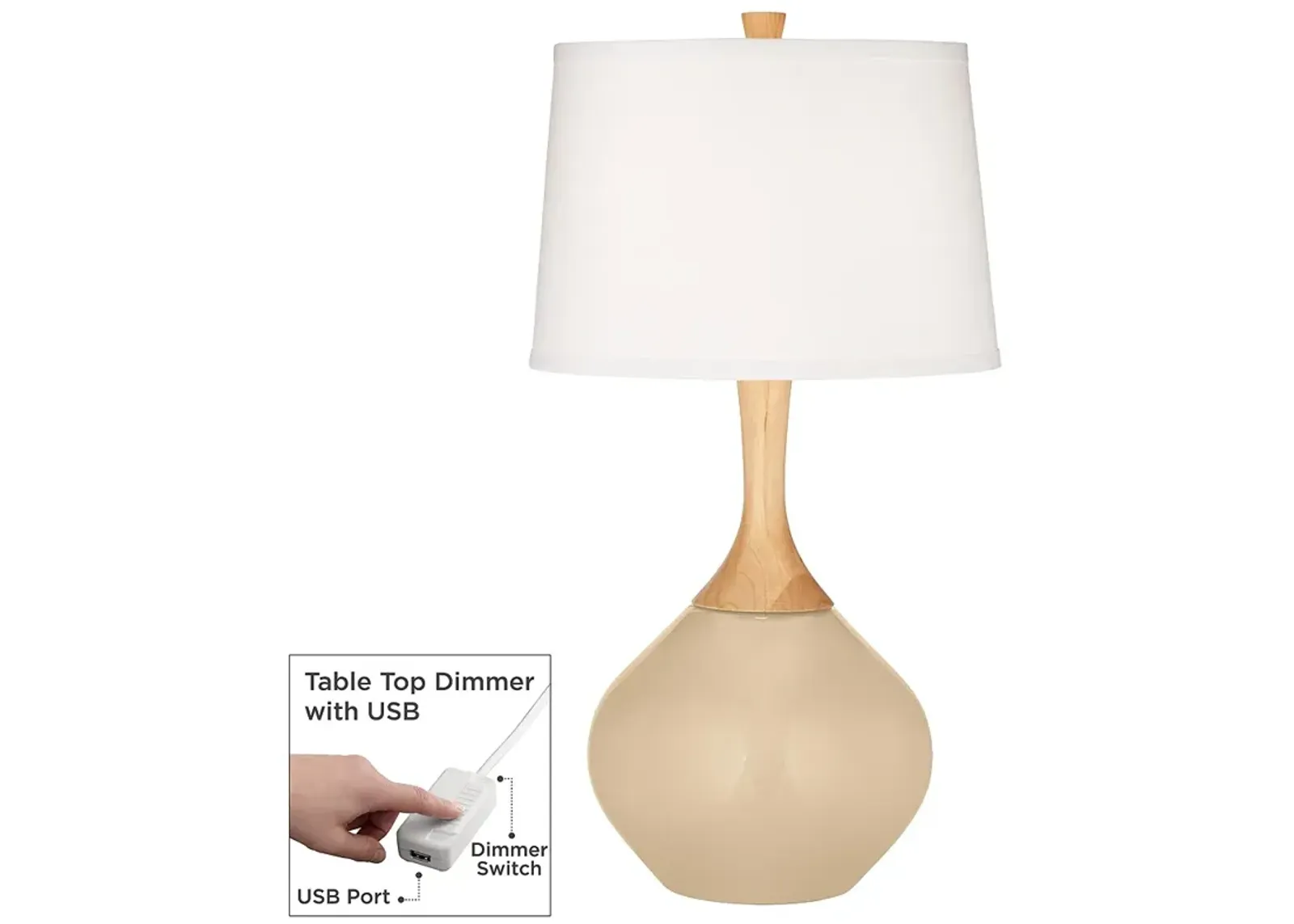 Colonial Tan Wexler Table Lamp with Dimmer