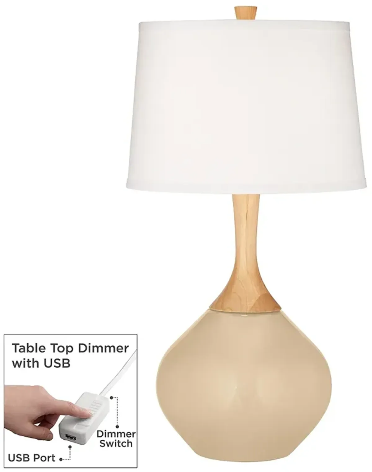 Colonial Tan Wexler Table Lamp with Dimmer