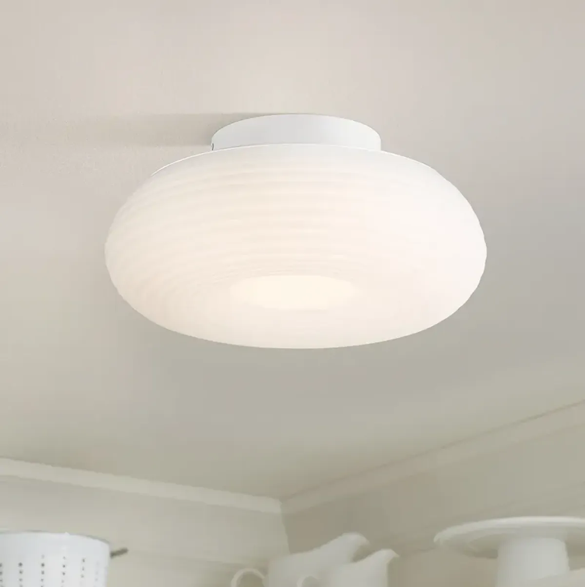 Sandringham 13 3/4" Wide Sanded White LED Ceiling Light