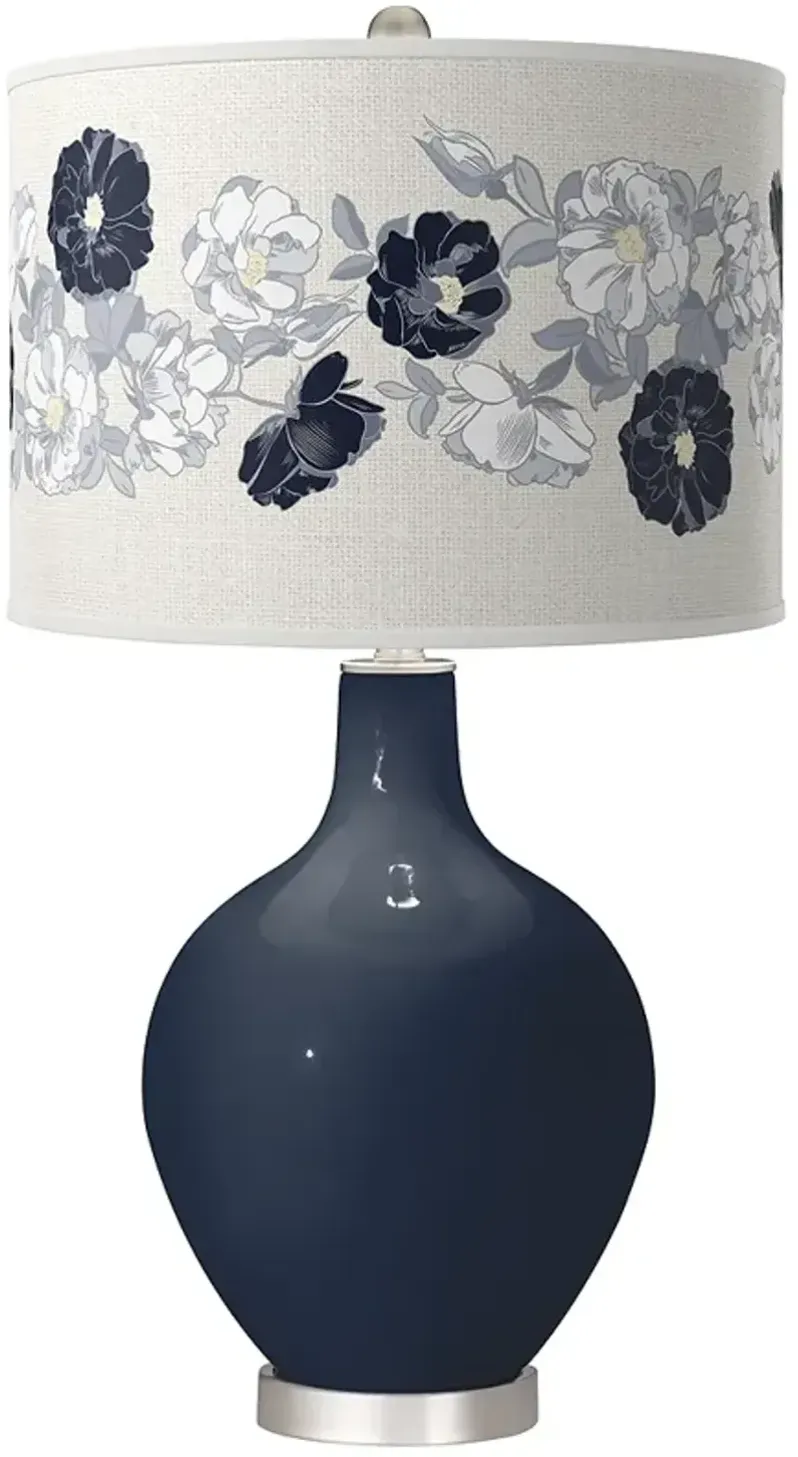 Naval Rose Bouquet Ovo Table Lamp
