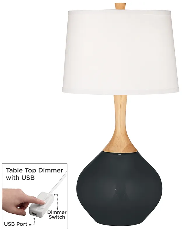 Black Of Night Wexler Table Lamp with Dimmer
