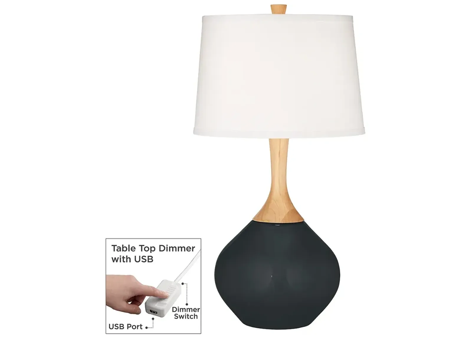 Black Of Night Wexler Table Lamp with Dimmer