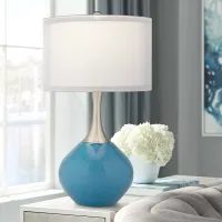 Possini Euro Swift Blue Modern Glass Table Lamp