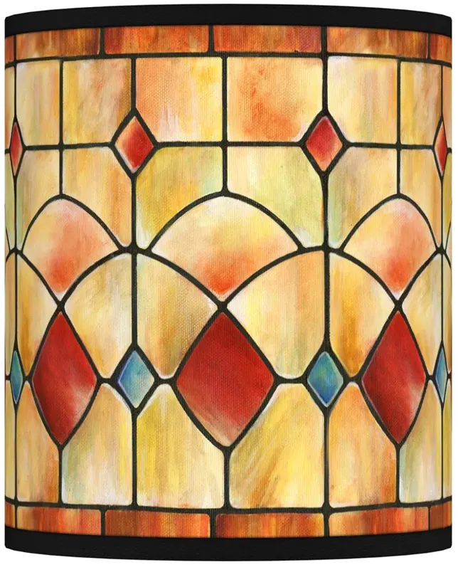 Giclee Glow Tiffany-Style Reds Drum Shade 10x10x12 (Spider)