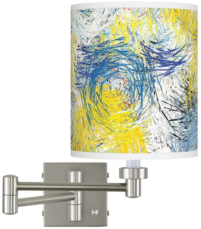 Starry Dawn Brushed Nickel Swing Arm Wall Lamp