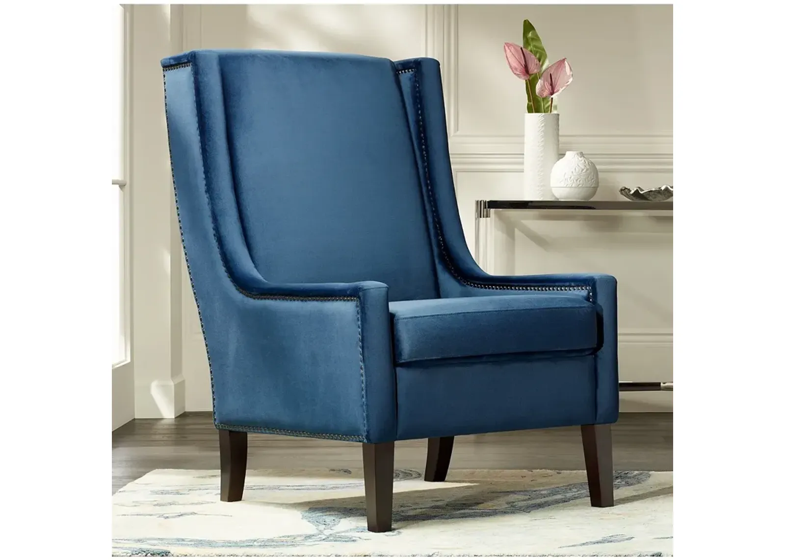 Kobi II Blue Velvet Accent Chair