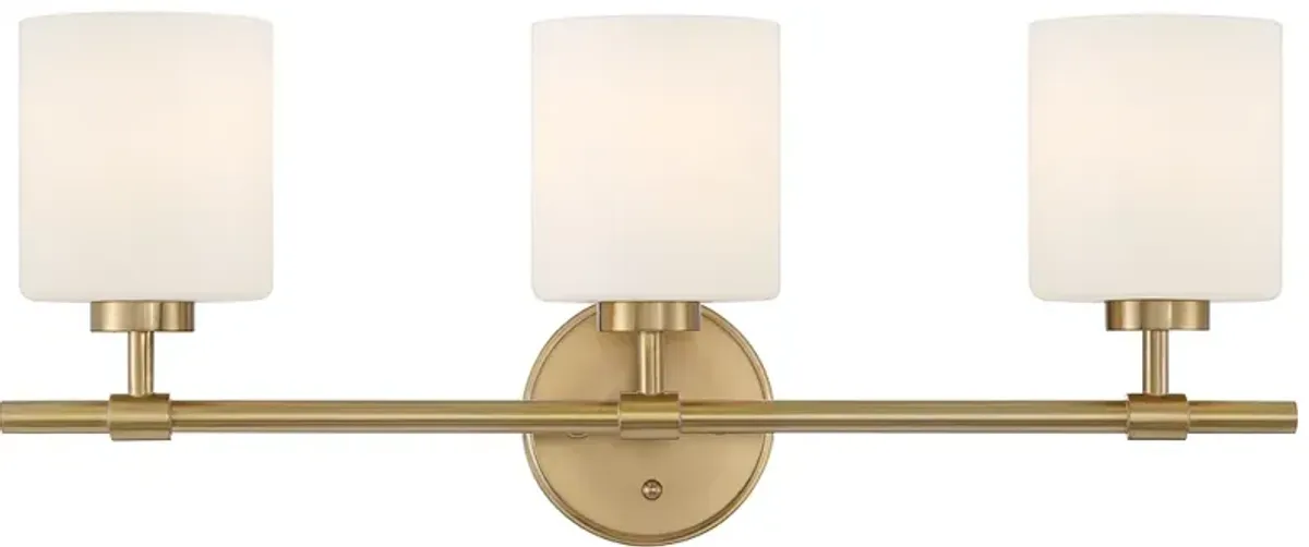 Possini Euro Akari 24" Wide Warm Brass 3-Light Bath Light