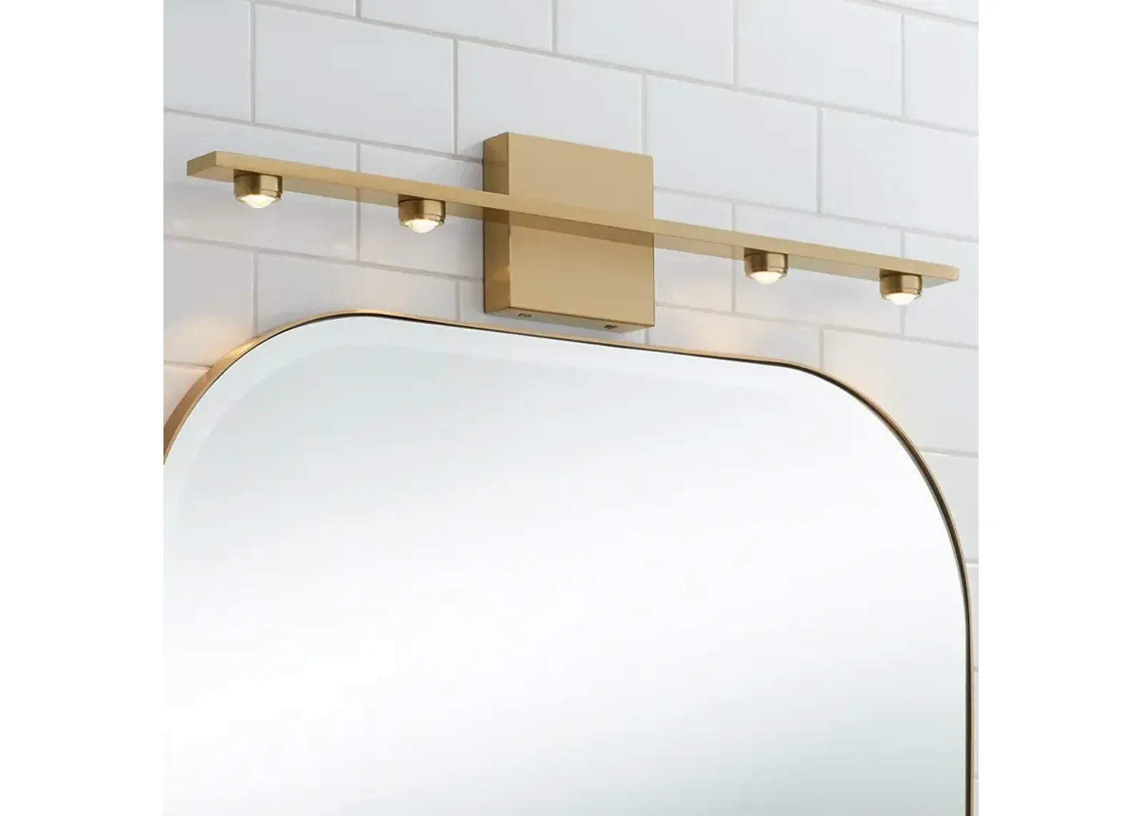 Possini Euro Roz 23 3/4" Wide Warm Brass 4-Light LED Bath Light