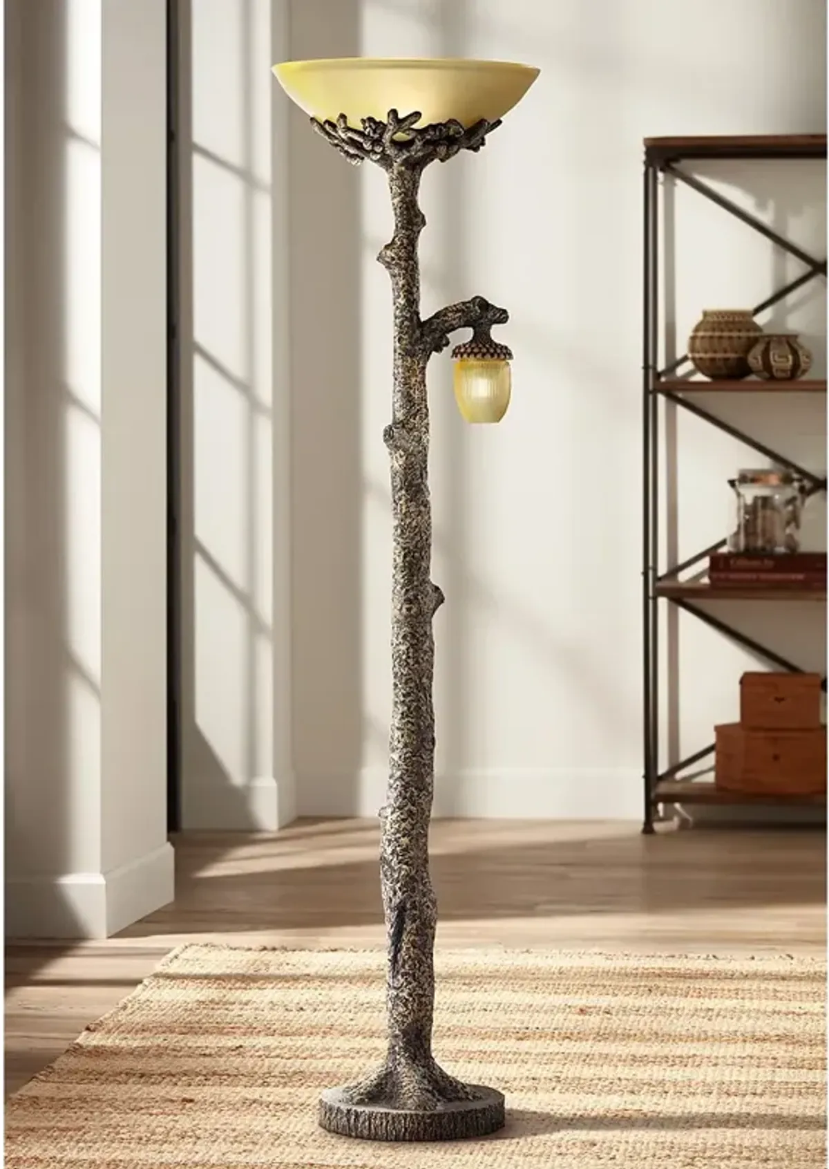 Pacific Coast Muir Woods 72" Acorn Night Light Torchiere Floor Lamp