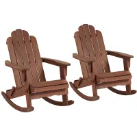 Chandler Dark Natural Adirondack Rocking Chairs Set of 2