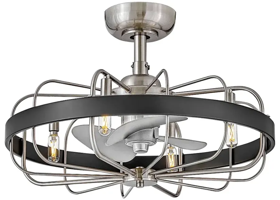 22" Hinkley Eli Brushed Nickel LED Fandelier Ceiling Fan with Remote