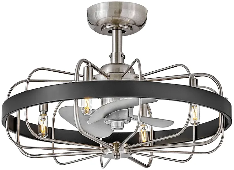 22" Hinkley Eli Brushed Nickel LED Fandelier Ceiling Fan with Remote