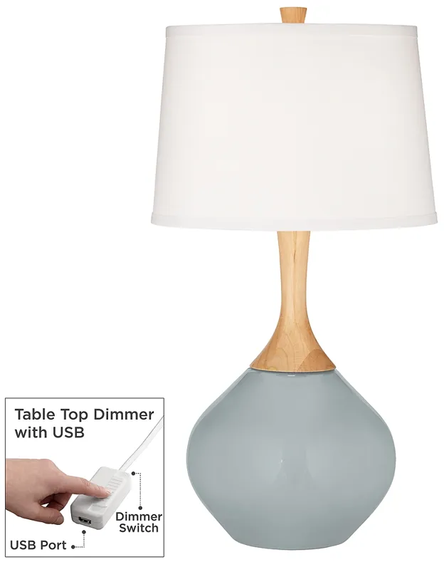 Uncertain Gray Wexler Table Lamp with Dimmer