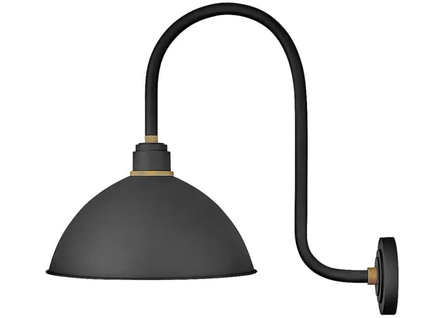 Foundry Dome 23 3/4"H Textured Black Outdoor Barn Wall Light