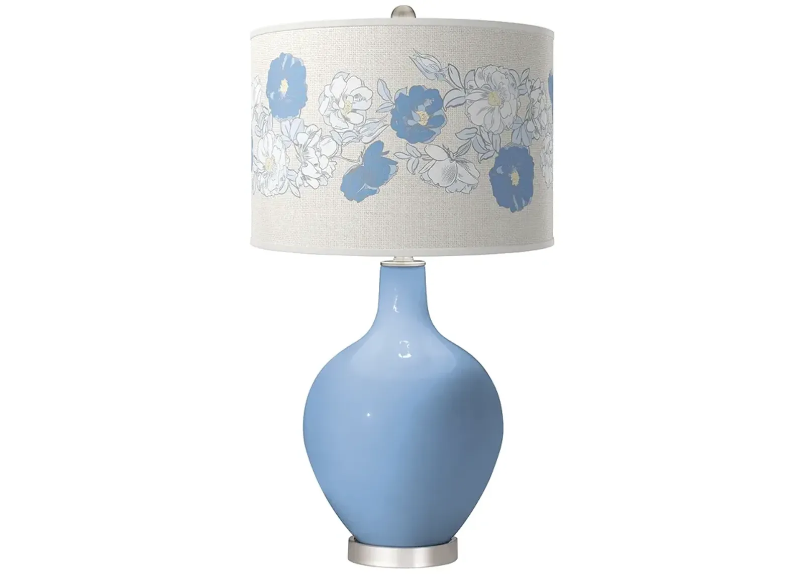 Placid Blue Rose Bouquet Ovo Table Lamp