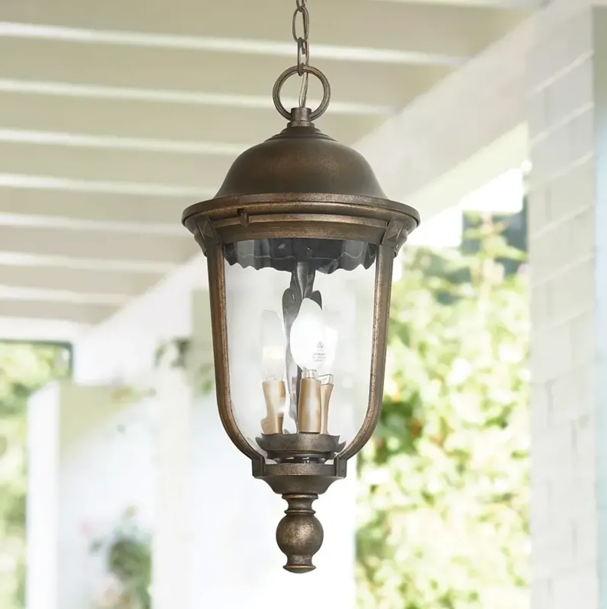 Minka Havenwood 19 3/4" Tavira Bronze and Silver Outdoor Hanging Light