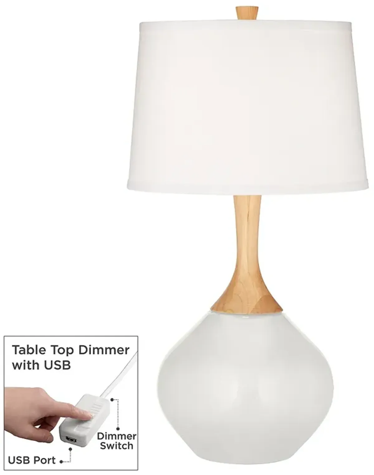 Winter White Wexler Table Lamp with Dimmer