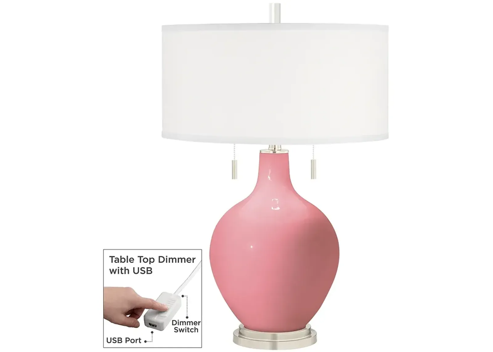 Haute Pink Toby Table Lamp with Dimmer