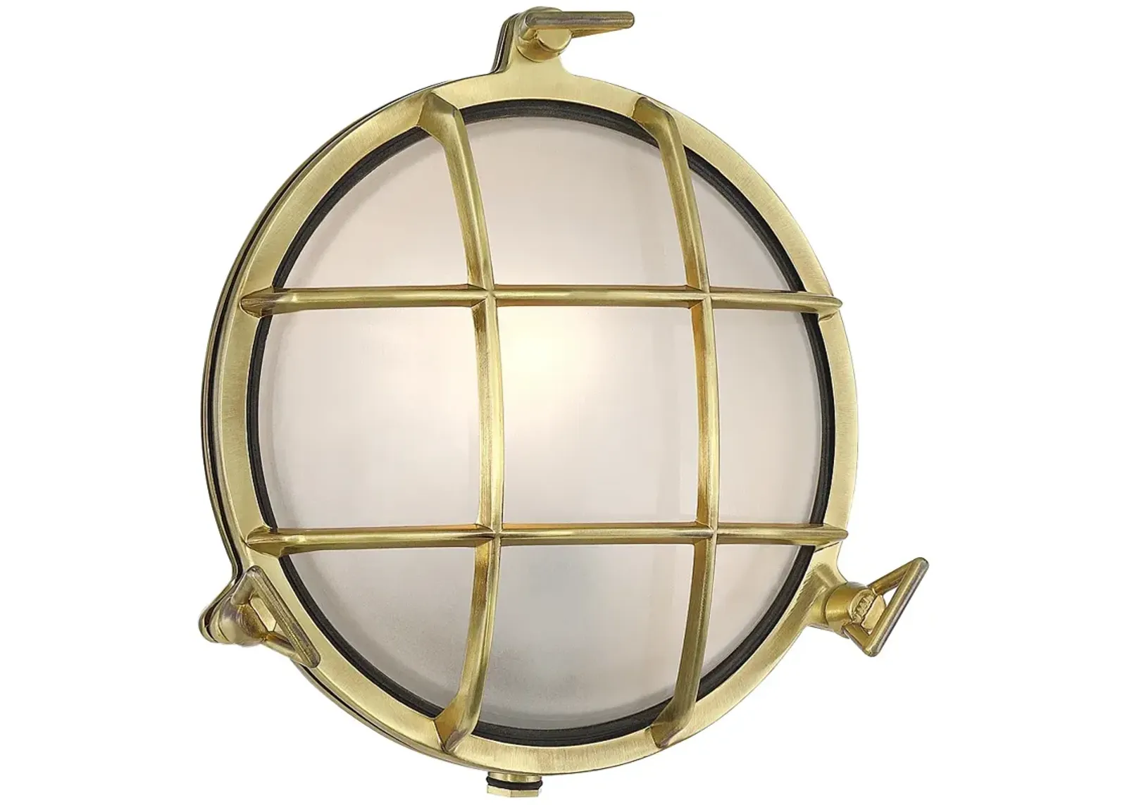 Possini Euro Anjali 10" High Brass Bulkhead Outdoor Wall Light