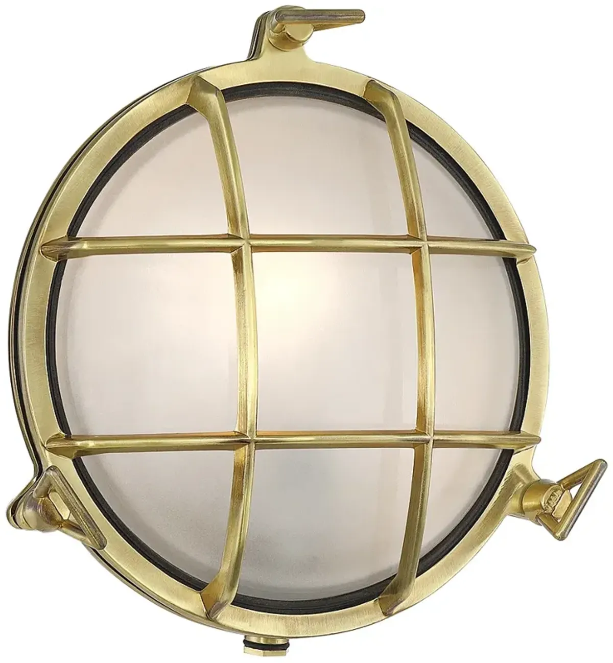 Possini Euro Anjali 10" High Brass Bulkhead Outdoor Wall Light