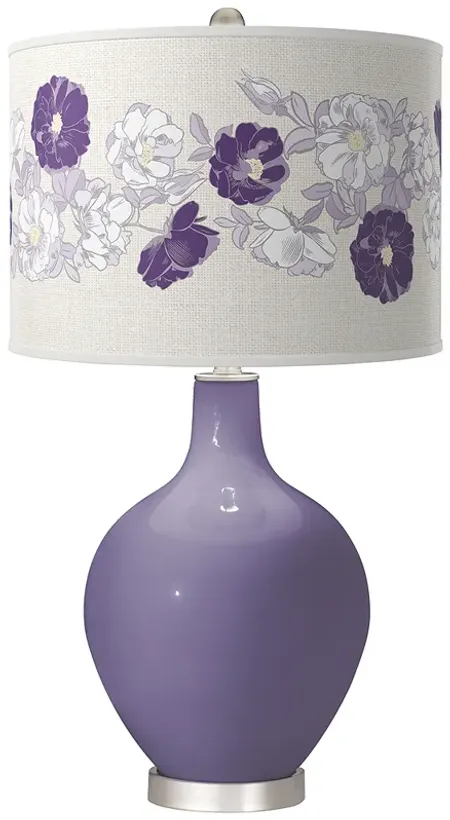 Purple Haze Rose Bouquet Ovo Table Lamp