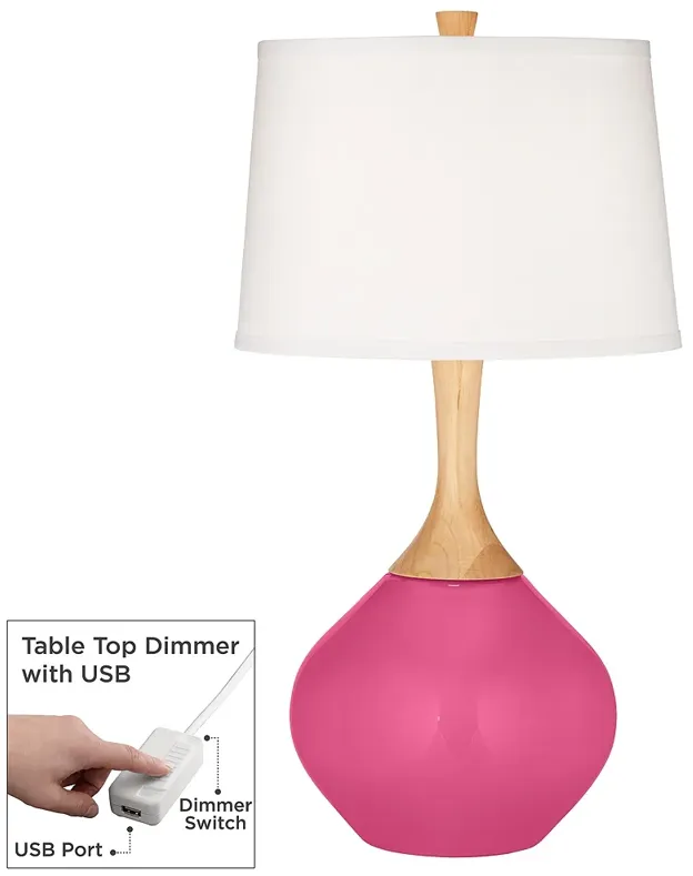 Blossom Pink Wexler Table Lamp with Dimmer