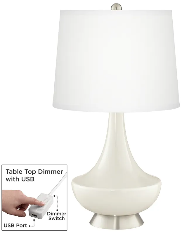 West Highland White Gillan Glass Table Lamp with Dimmer