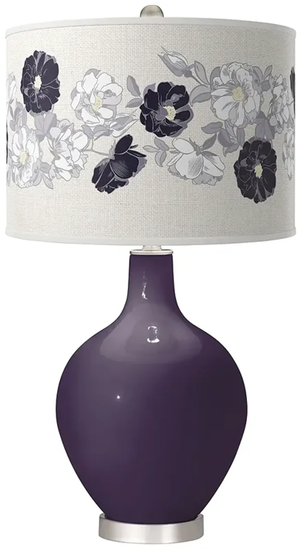Color Plus Ovo 28 1/2" Rose Bouquet Shade Quixotic Plum Table Lamp