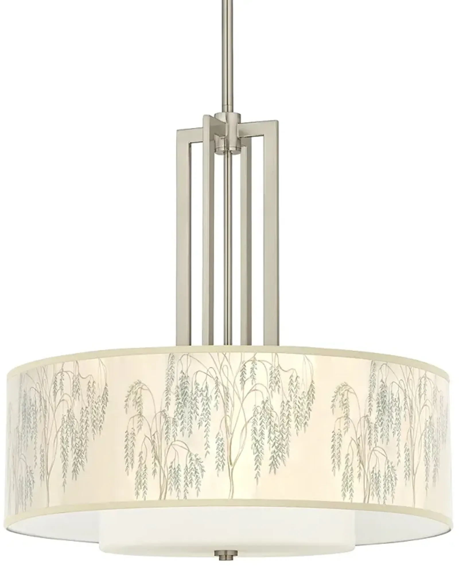 Weeping Willow Carey 24" Brushed Nickel 4-Light Chandelier