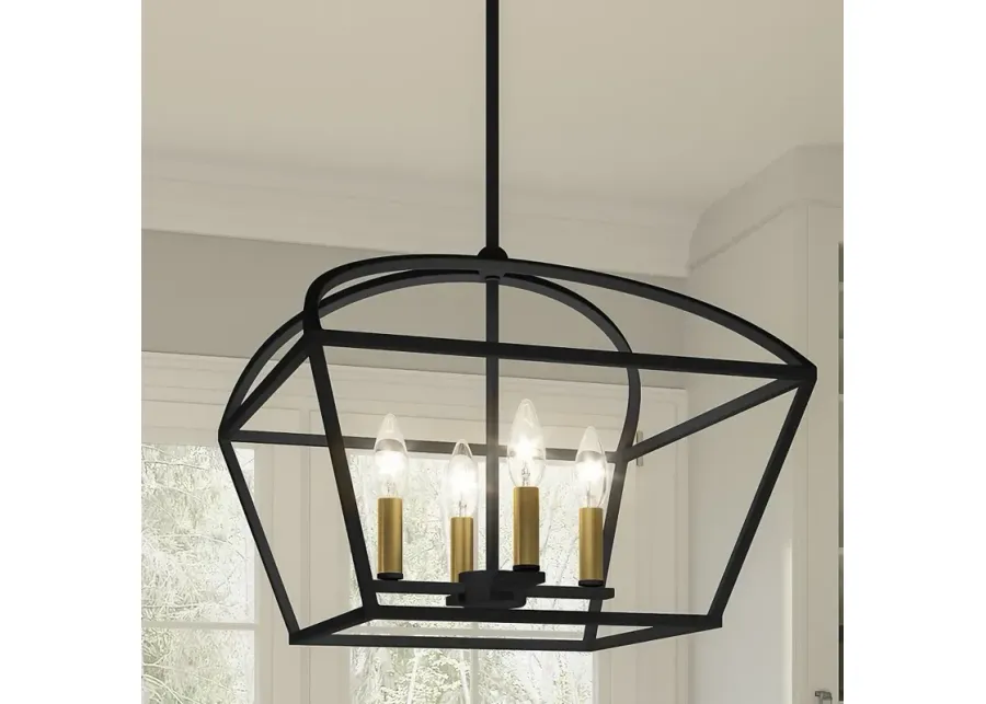 Quoizel Concho Bay 16" Wide Matte Black 4-Light Pendant