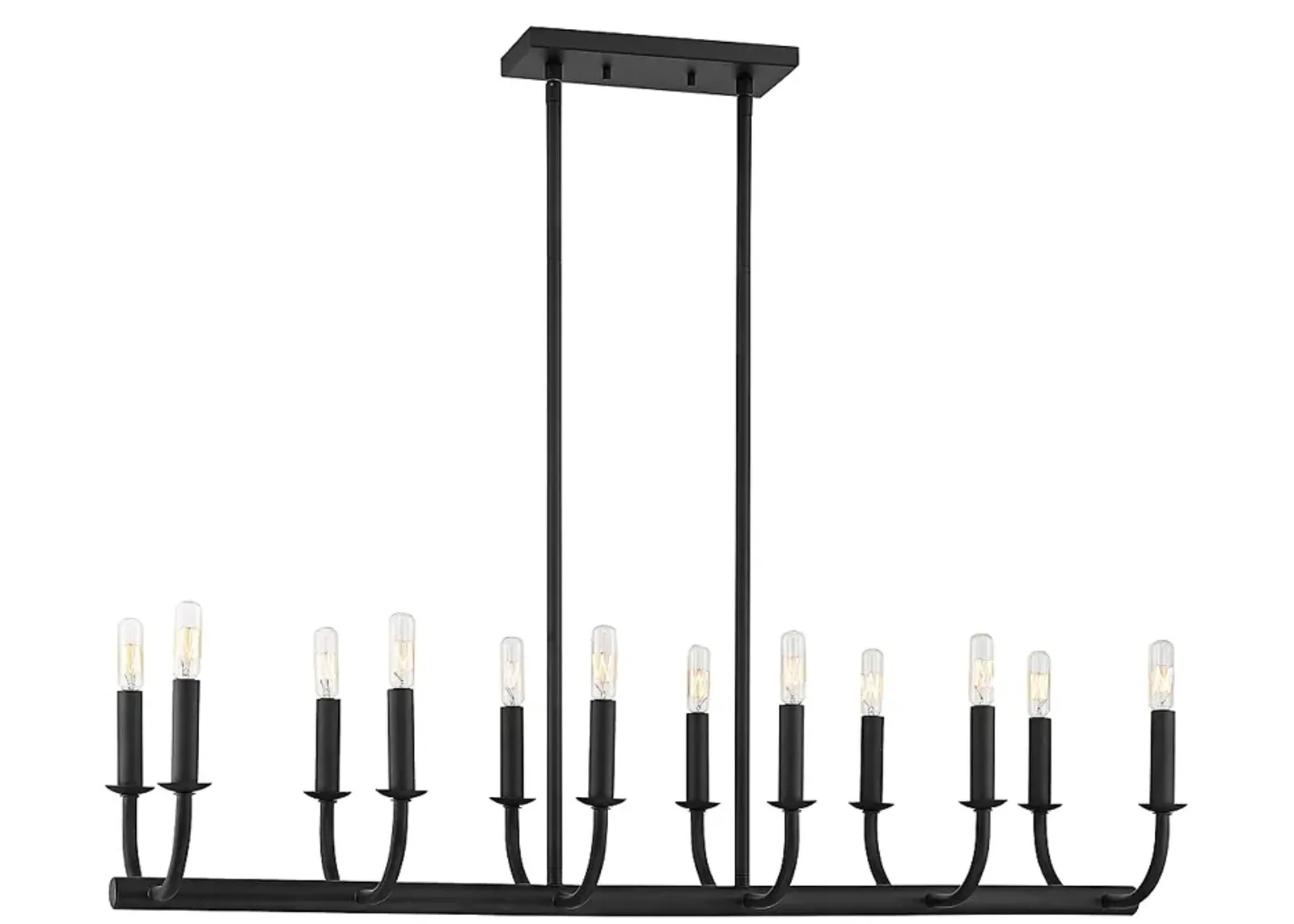 Crystorama Bailey 42" Wide 12-Light Matte Black Linear Chandelier