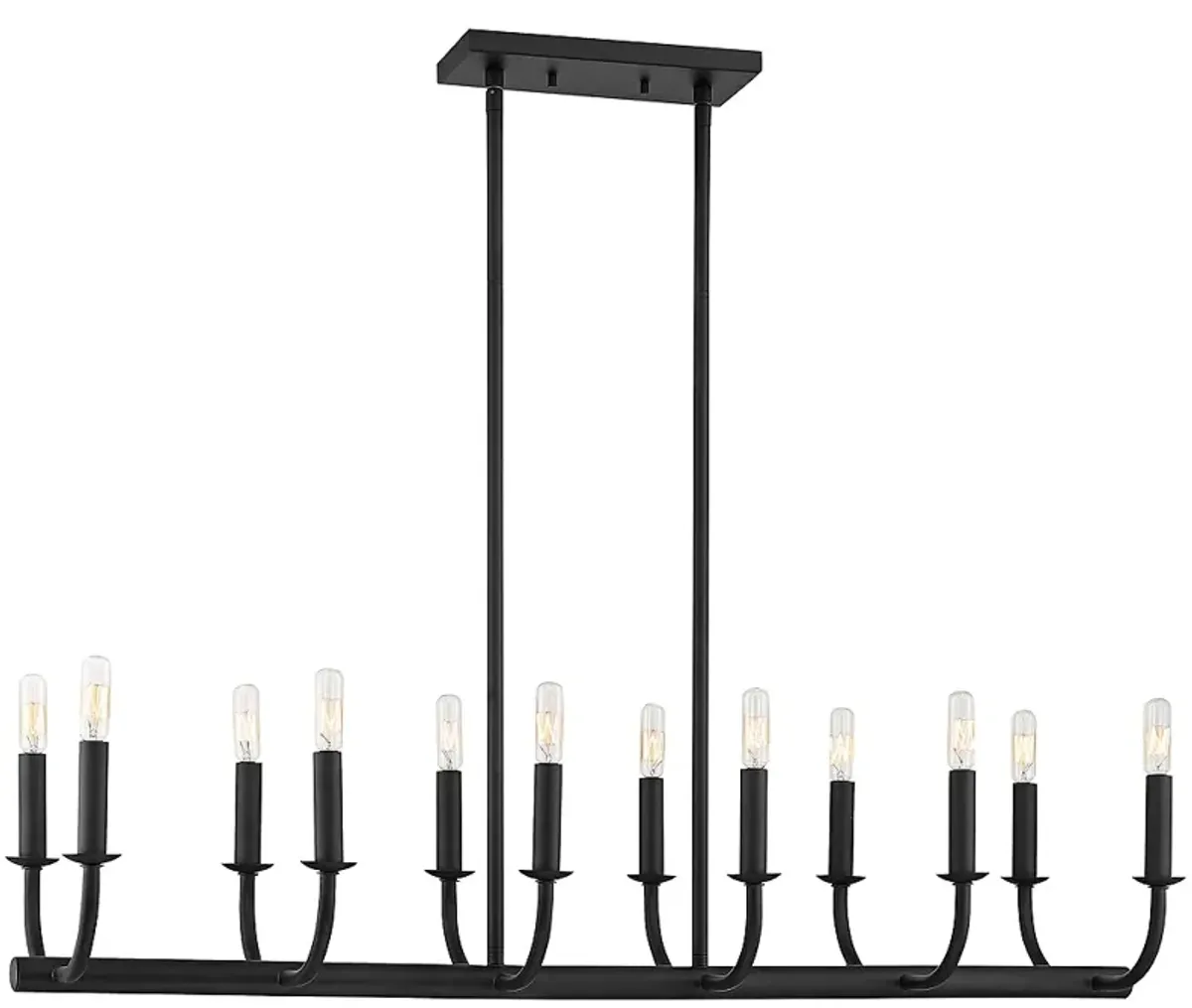 Crystorama Bailey 42" Wide 12-Light Matte Black Linear Chandelier